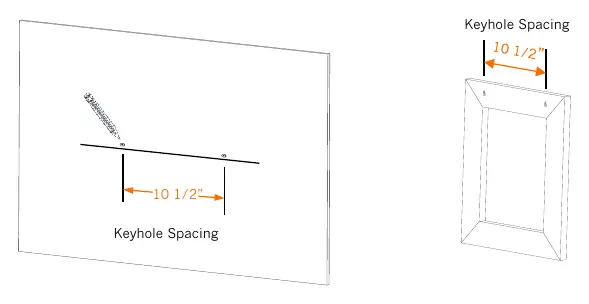 Step 3: Marking the 10 1/2-inch spacing for keyholes.