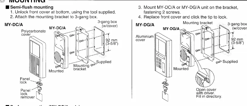 Semi-flush mounting procedure