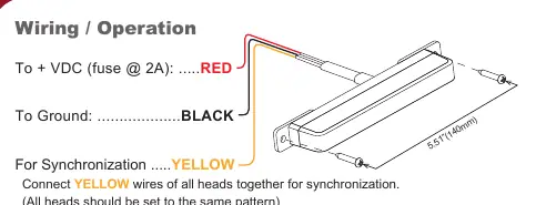 Wiring diagram for the 6-LED Narrow Profile Lighthead