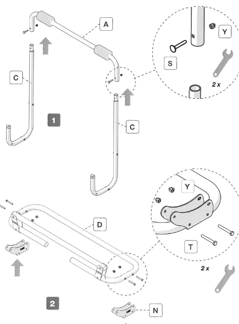 Assembly steps for the frame
