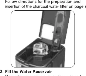 Filling the water reservoir