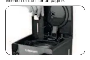 Inserting the charcoal water filter