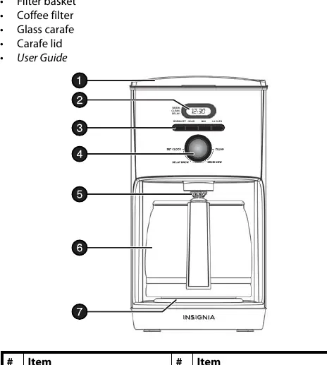 Coffee maker components diagram