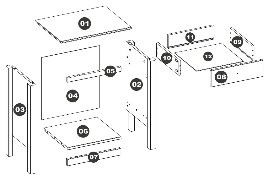 Device parts diagram with labels
