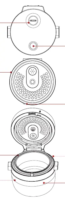 Diagram of the Rice Cooker components