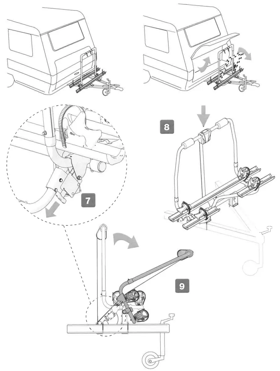 Assembly steps 7, 8, and 9