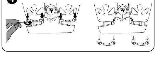 Removing the heel-rests using the Allen key.