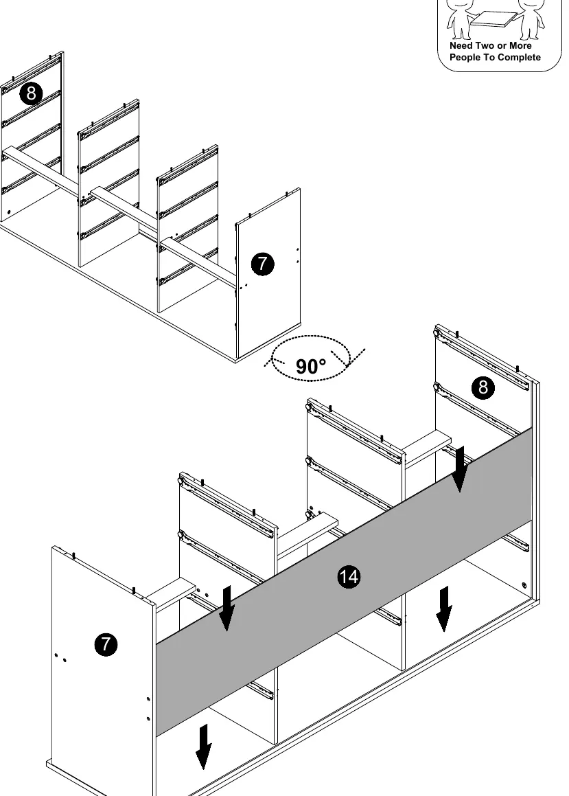 Two-person assembly requirement