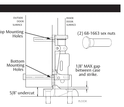 Bottom case installation and gap requirements.