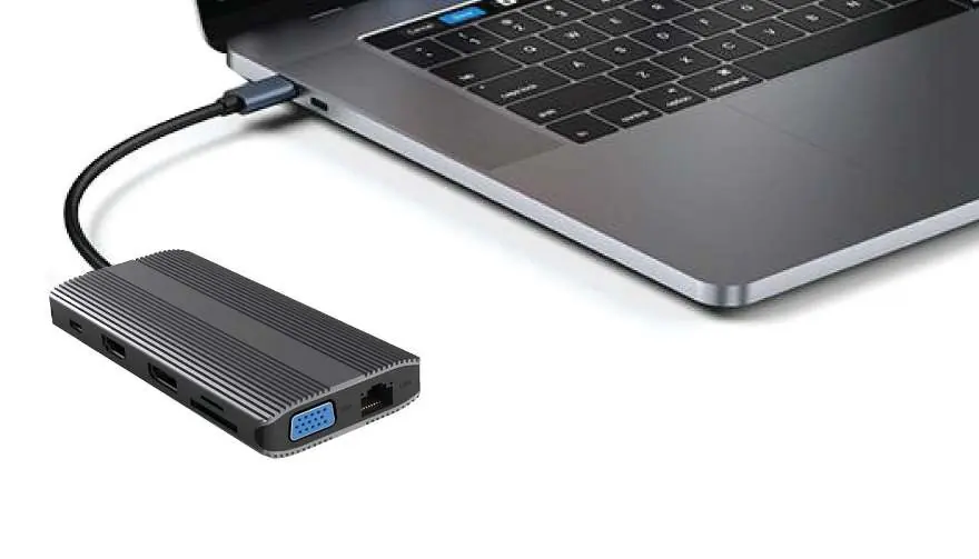 Hub connected to a laptop