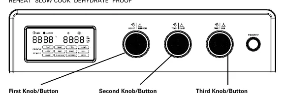 Backlit display and control knobs
