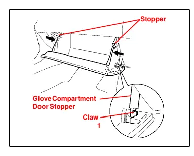 Removing the glove box door stopper