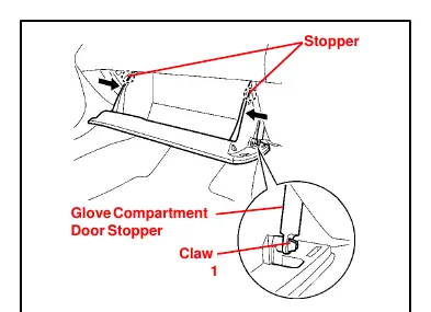 Removing the glove box door stopper