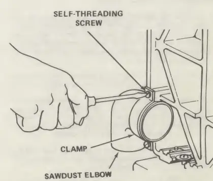 Installing the sawdust elbow