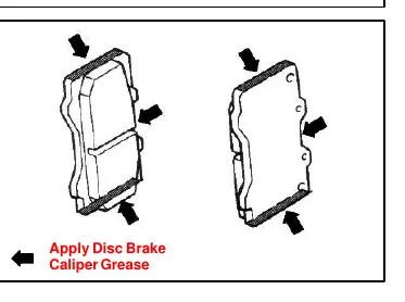 Type B brake pad components and assembly.