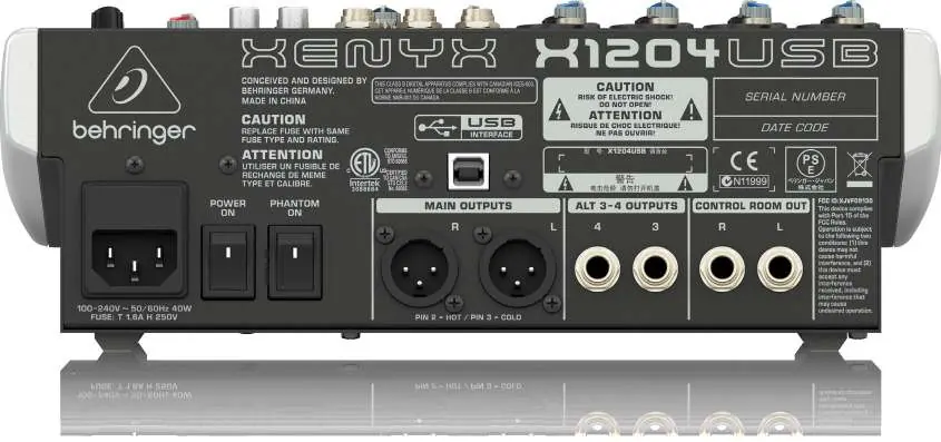 Rear panel connections