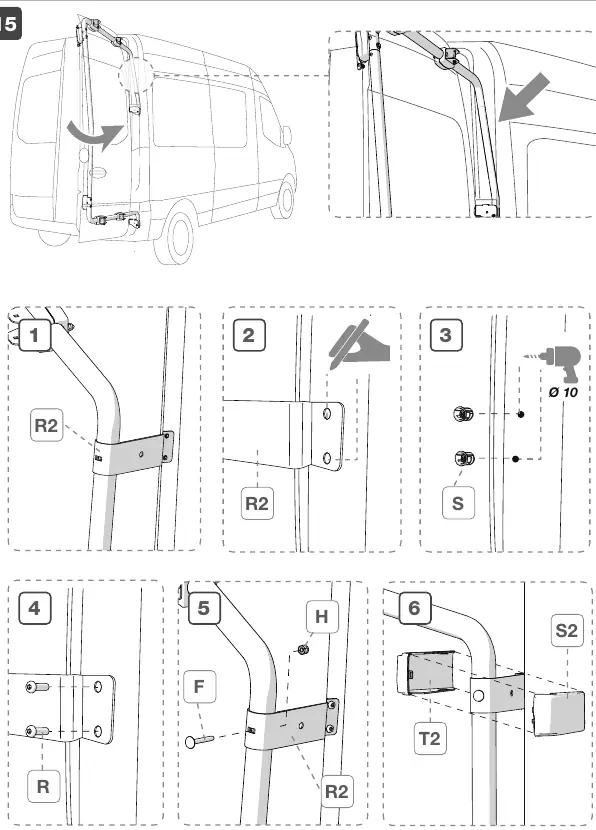 Installation step 15: Securing the frame