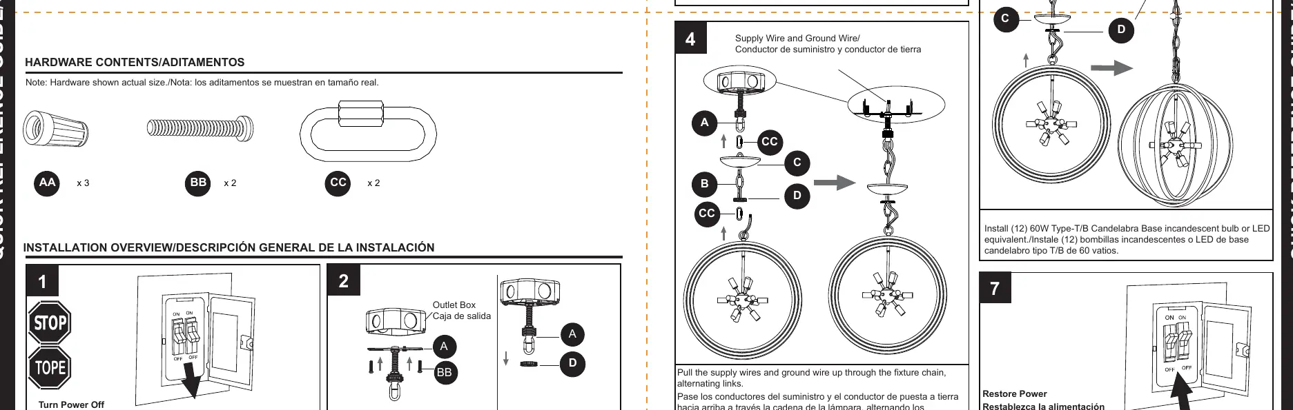 Step-by-step installation sequence.
