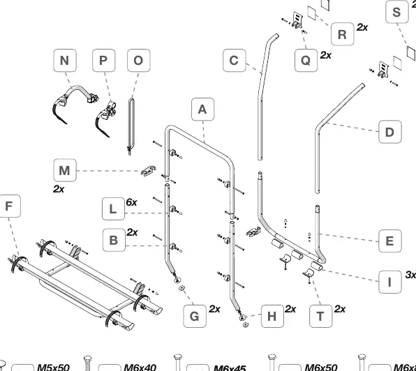 Parts diagram for the Carry-Bike assembly.