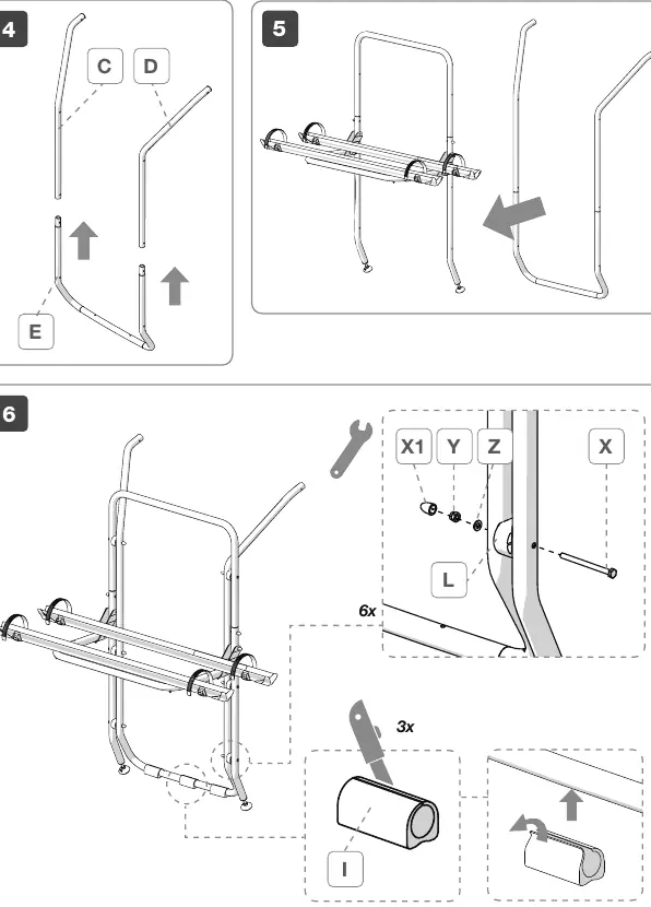 Assembly steps 4, 5, and 6.