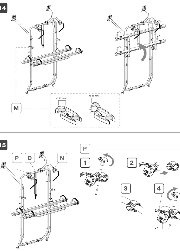Assembly steps 14 and 15.