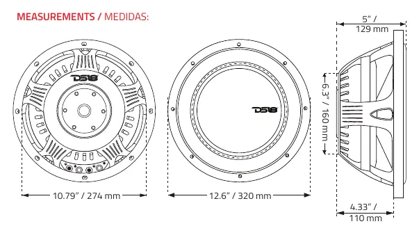 Subwoofer dimensions and mounting depth