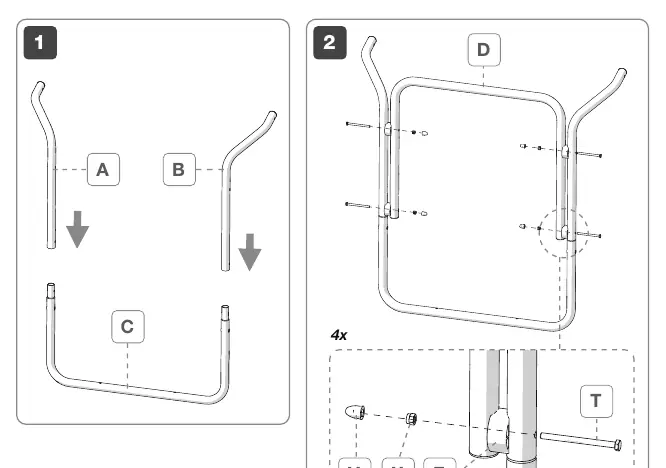 Initial frame assembly steps.