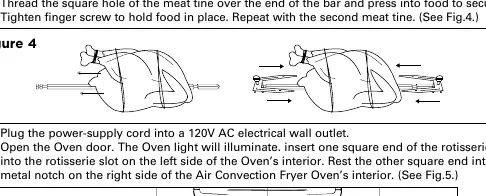 Securing meat on the rotisserie bar