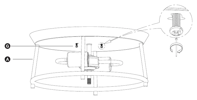 Securing the fixture body to the mounting bracket.