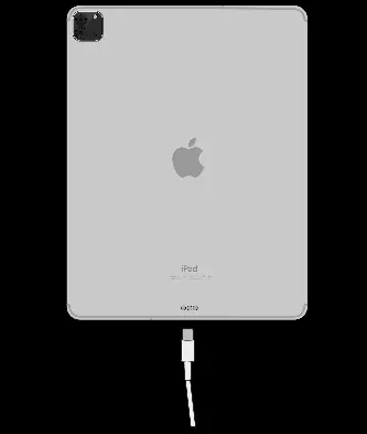 Connect the iPad to a power source.