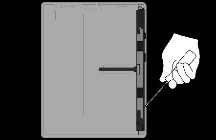 Use a tool to pry the side component.