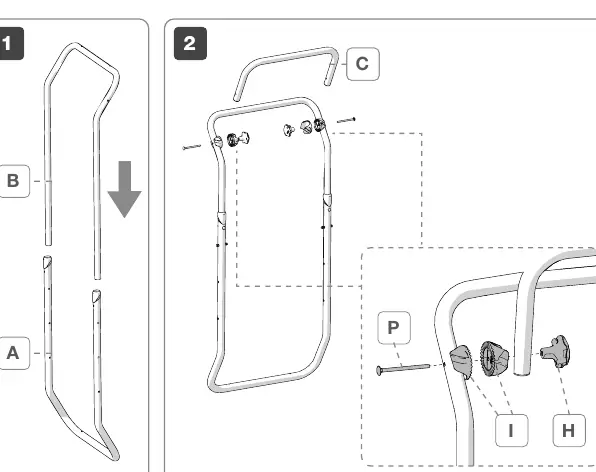 Initial assembly steps for the frame.