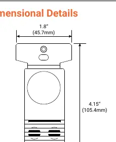 Dimensional details of the sensor.