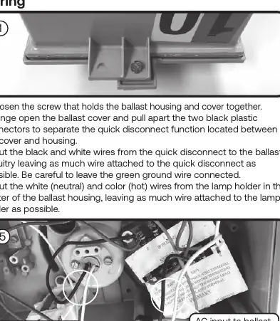 Wiring steps for GE Lighting Filtr-Gard
