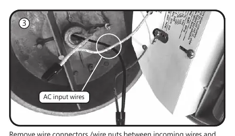 Wiring connections for GE Lighting Powr-Gard