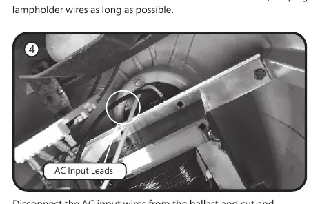 Wiring connections for GE Lighting Powr-Gard detail