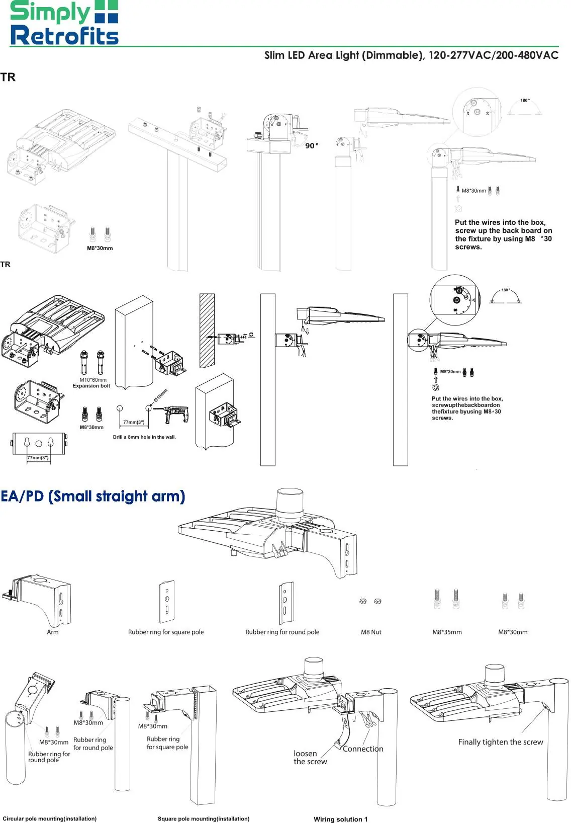 TR and EA/PD mounting methods