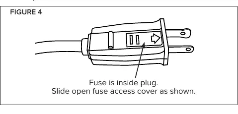 Replacing the fuse in the plug