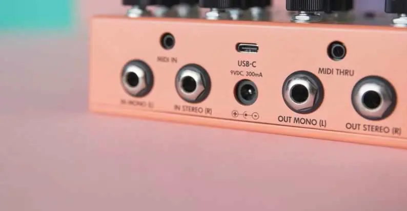 MIDI and power port layout