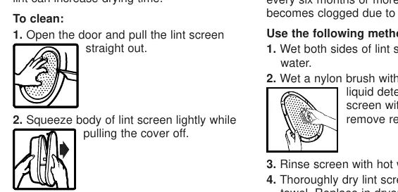 Cleaning the lint screen