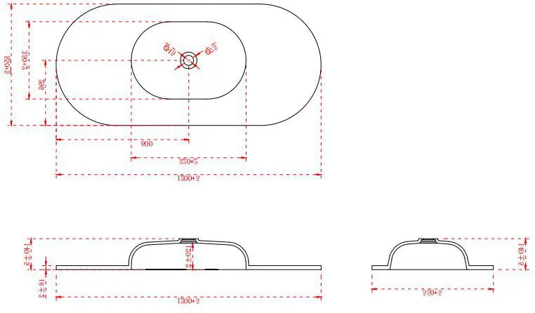 Technical drawing for 1200mm model