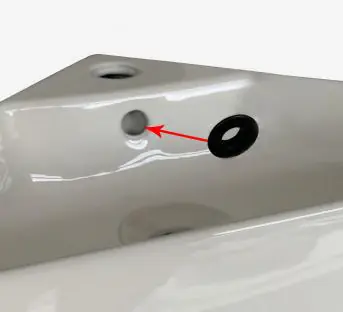 Installing the basin overflow cover