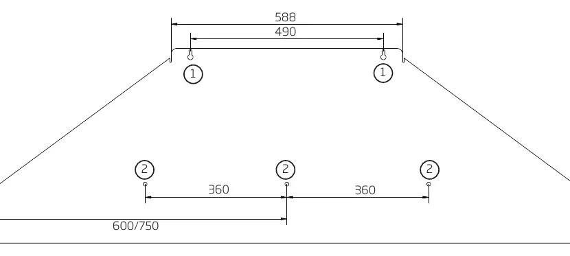 Wall mounting points for CL8912S/CL8915S