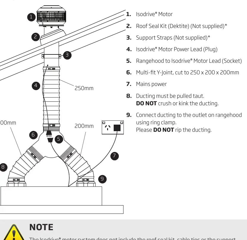 Single Isodrive motor installation diagram