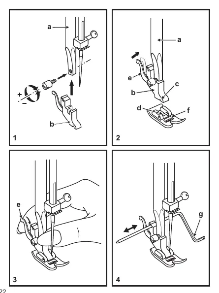 Attaching the presser foot shank