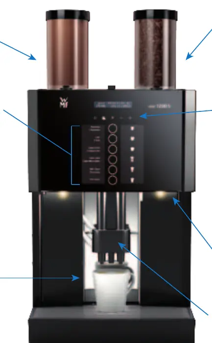 WMF 1200S control panel and components