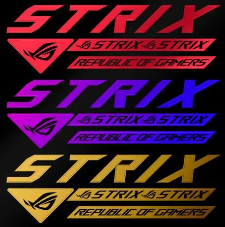 Apply the included ROG Strix decorative stickers to your power supply unit.