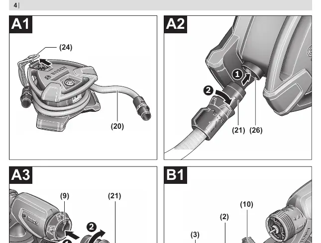Connecting the air hose