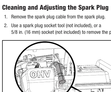 Spark plug gap adjustment
