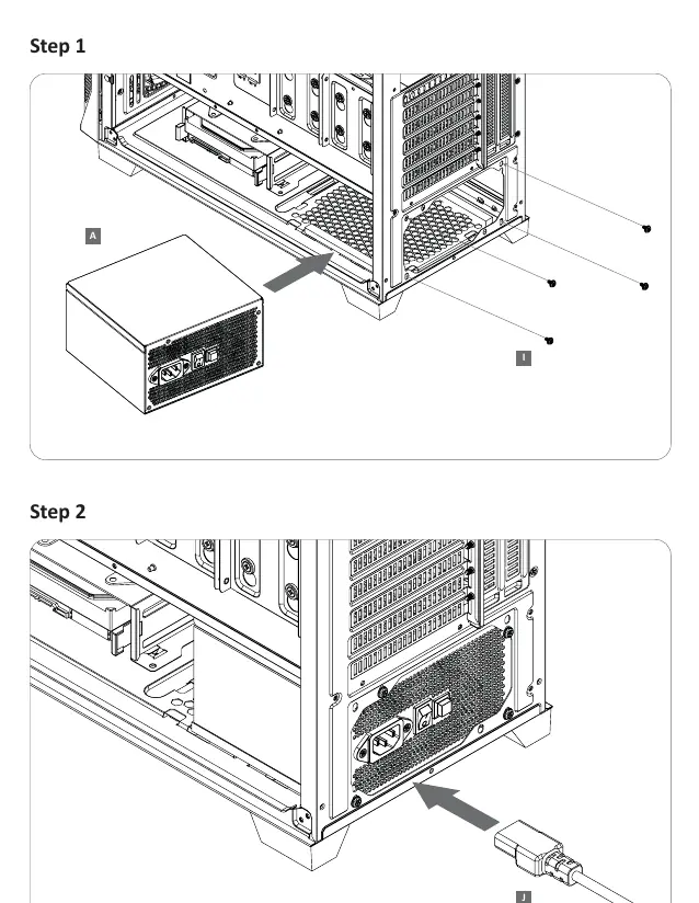 PSU mounting steps